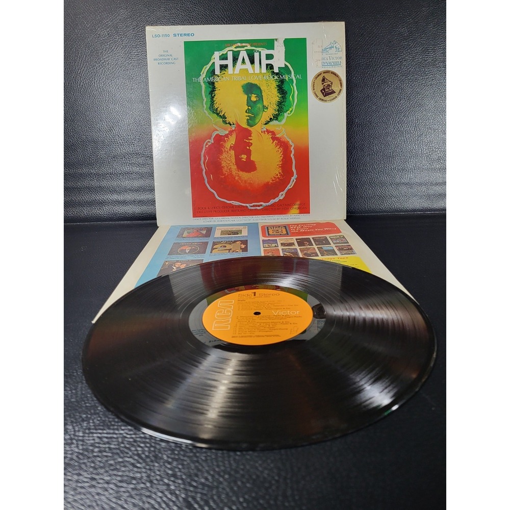 HAIR The Original Broadway Cast Recording LSO-1150 1968 Shrinked HYPE Stkr